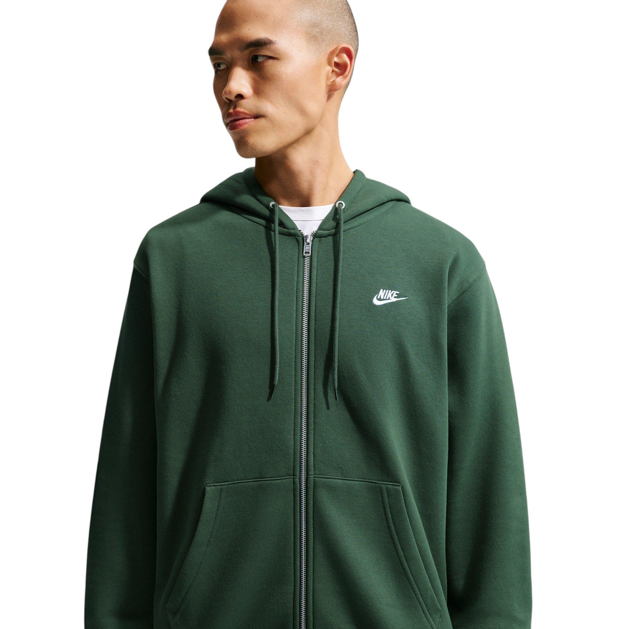 Nike Men's Club Full-Zip Fleece Hoodie - GREEN
